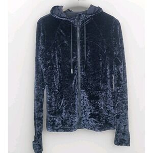 Lululemon Define Jacket Hooded Limited Edition Black Crushed Velvet Size 12